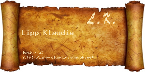 Lipp Klaudia névjegykártya